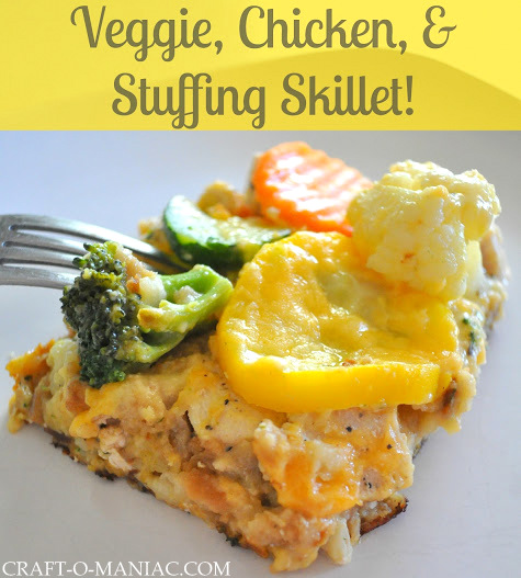 veggie chicken and stuffing skillet
