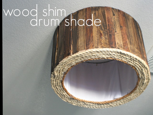 Wood project wood-shim-drum-shade-diy-ceiling-mount-fixture