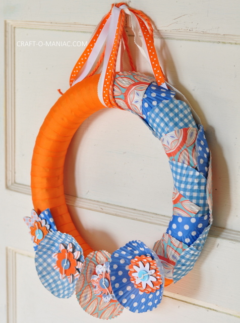 ribbon and cupcake liner wreath8