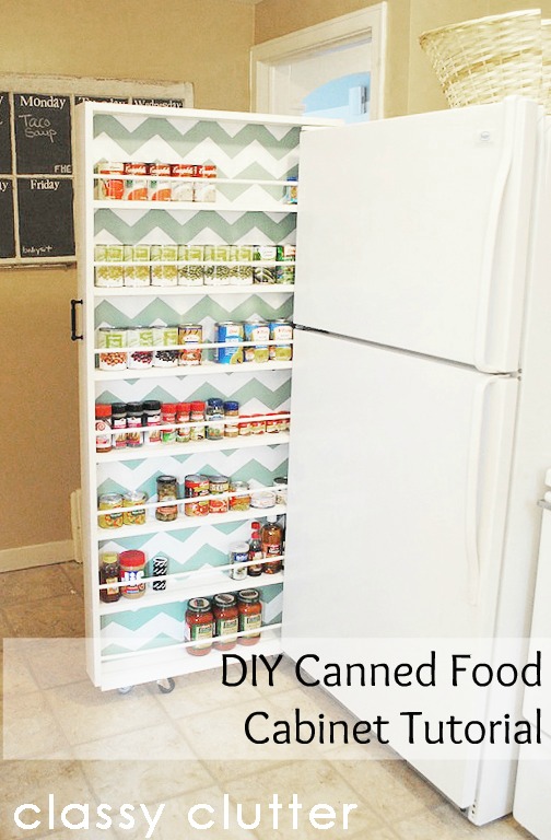 organized diy canned food cabinet