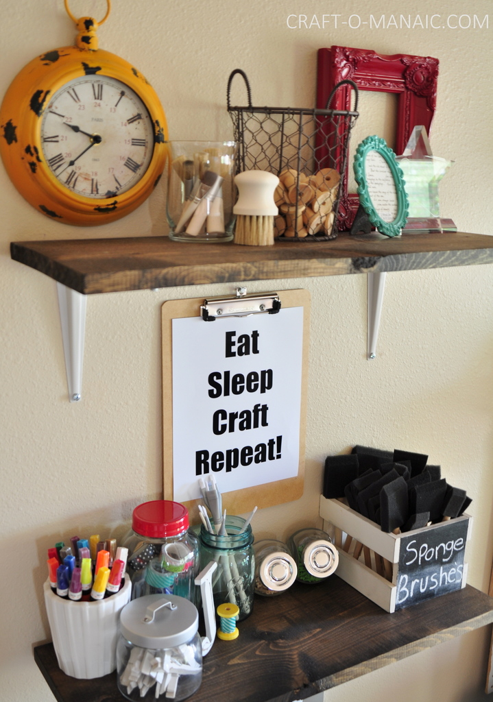 craft room makeover craft shelves