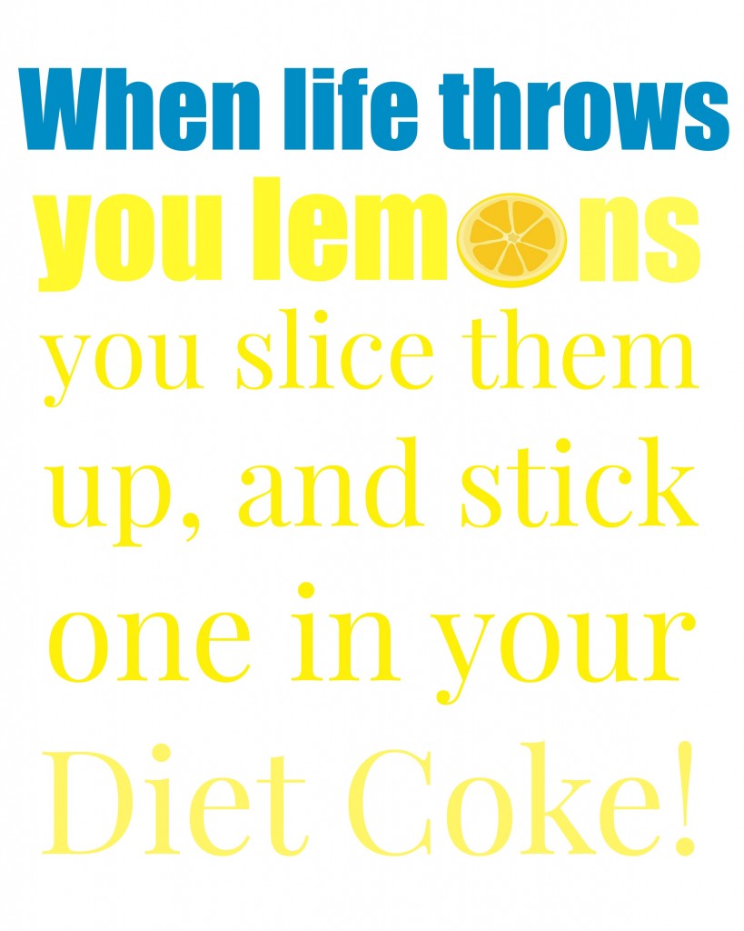lemons diet coke blue and yellow