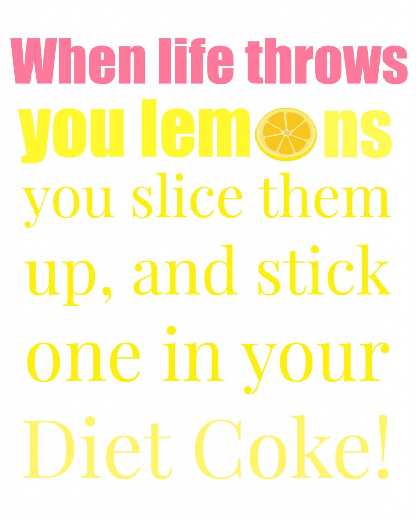 lemons diet coke pink and yellow