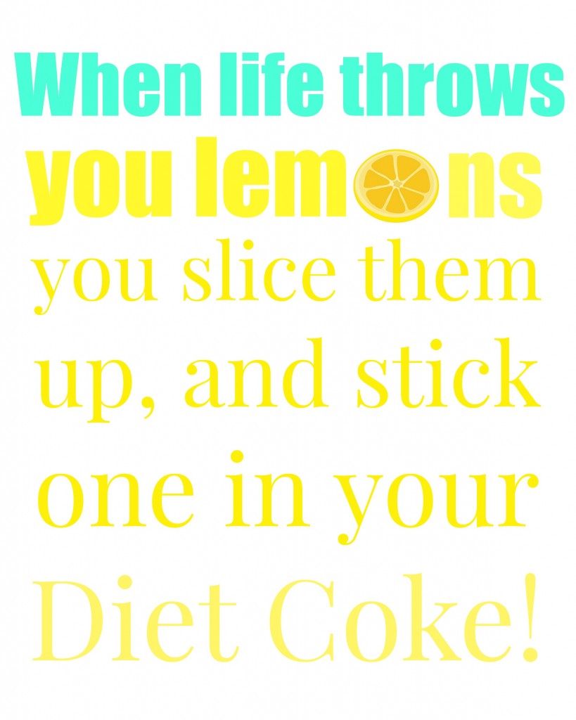 lemons diet coke turquoise and yellow