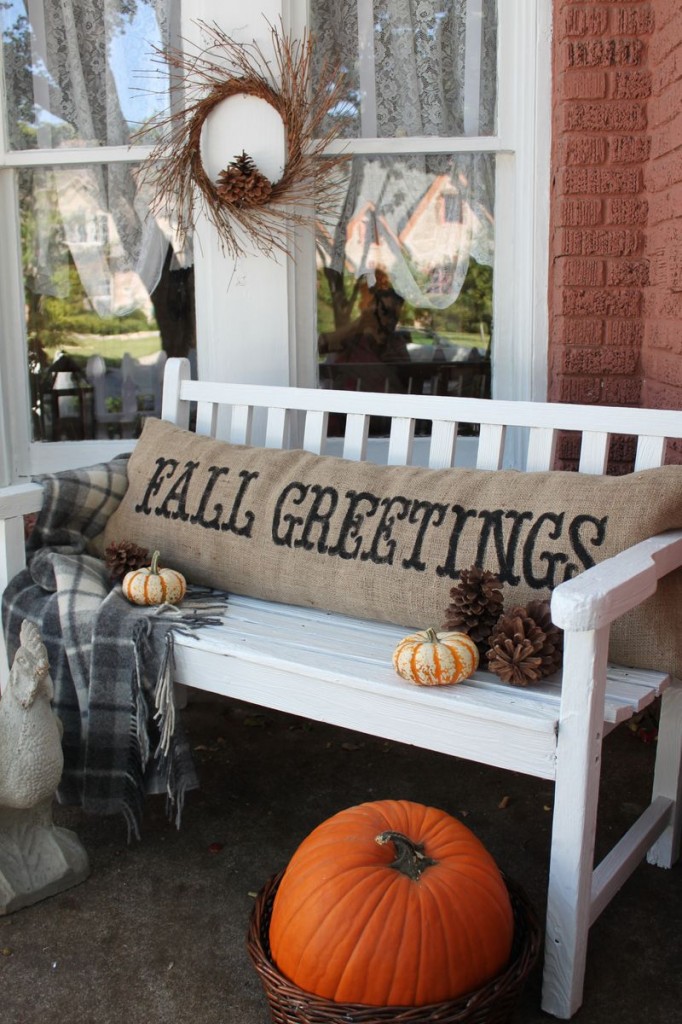 fall decor burlap pillow