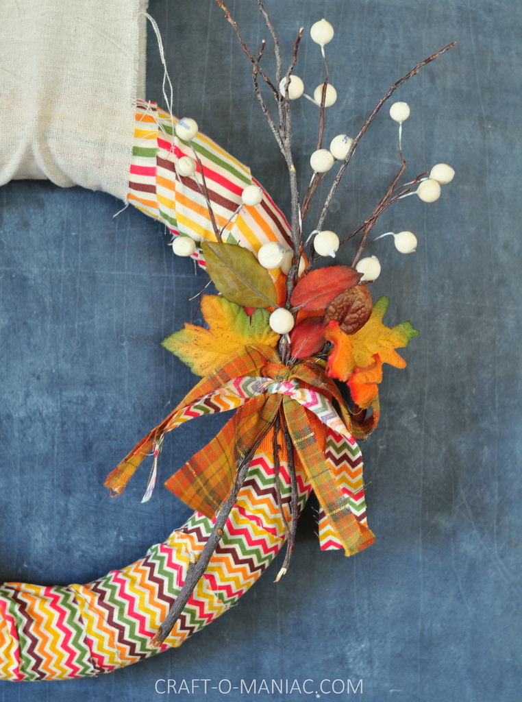 fall fabric and twig wreath1