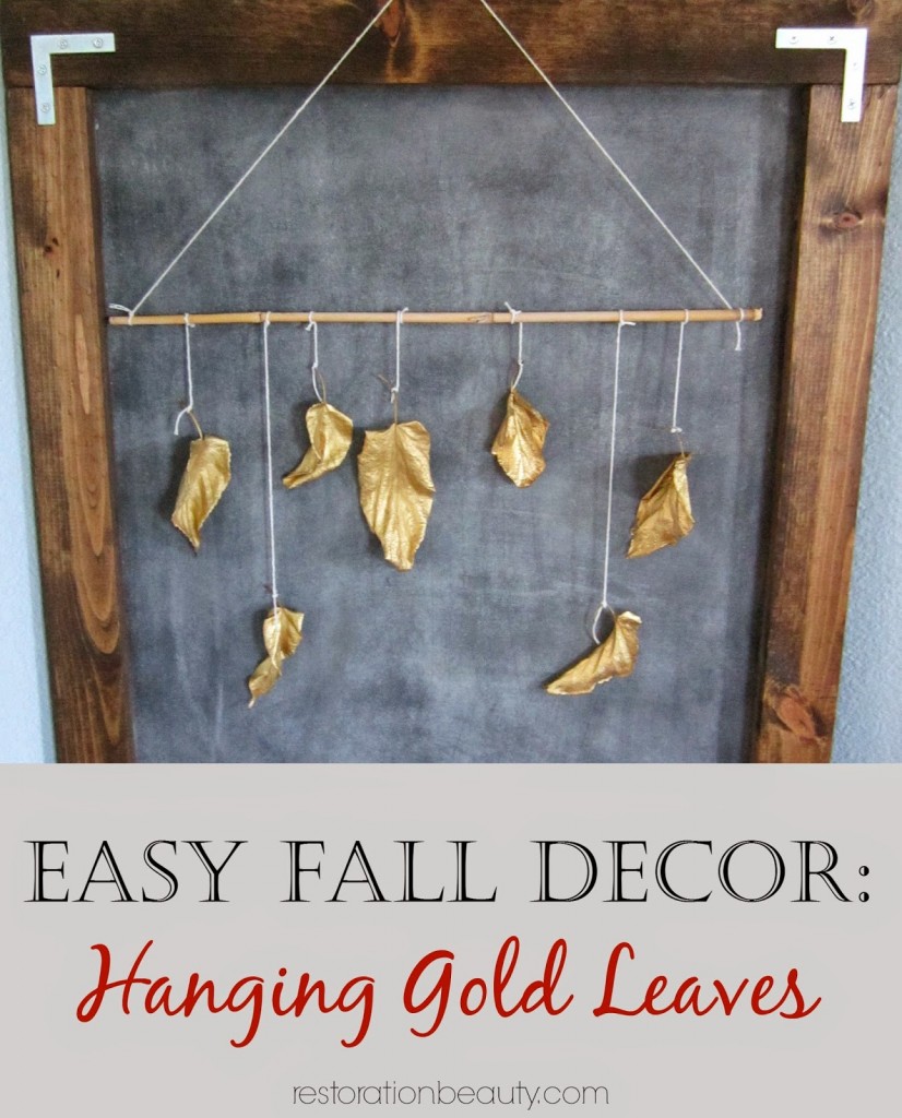 CCLPeasy fall decor, hanging gold leaves