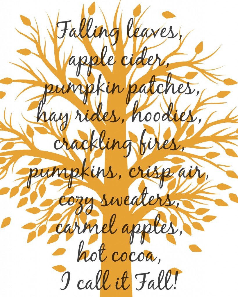 fall tree printable orange