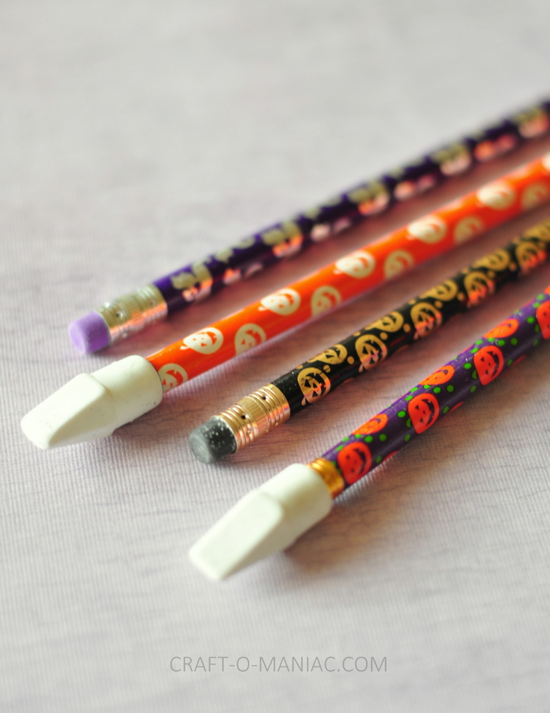 halloween embellished pencils