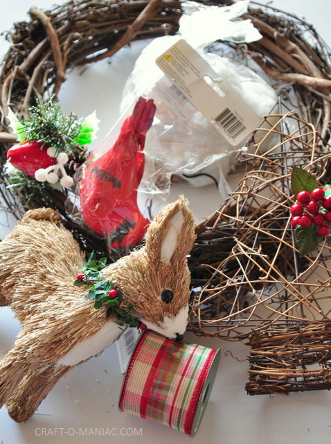 DIY winter woodland christmas wreath