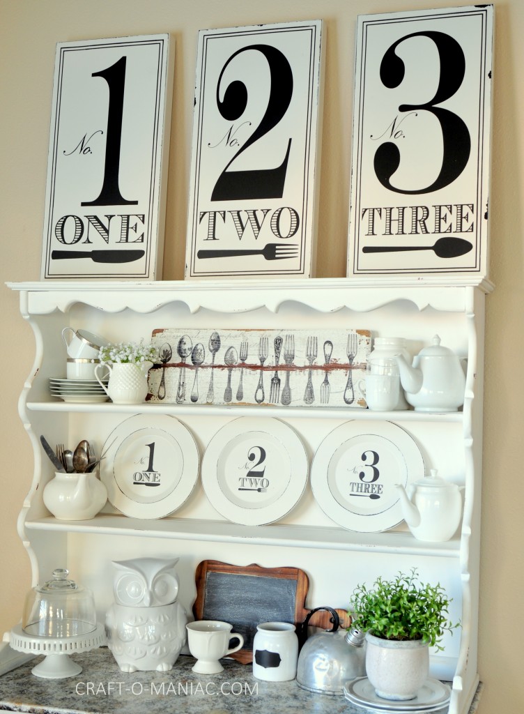 black and white hutch decor1