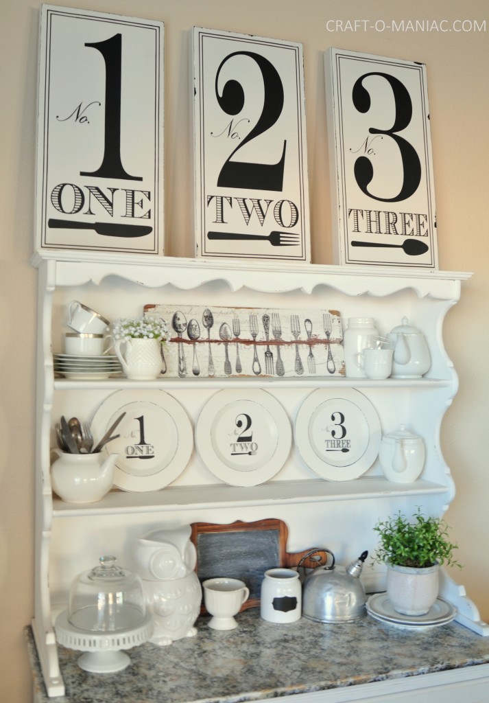 black and white hutch decor2